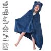 Hiturbo Kids Hooded Bath Towel: Soft Fleece Towel Blanket Cartoon Animal - Pool Beach Towels Wrap 50"x30" for Boys Girls 3-12 Yrs (Navy Bear) view 4