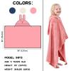 Hiturbo Kids Hooded Bath Towel: Soft Fleece Towel Blanket Cartoon Animal - Pool Beach Towels Wrap 50"x30" for Boys Girls 3-12 Yrs (Pink Rabbit) view 2