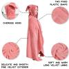 Hiturbo Kids Hooded Bath Towel: Soft Fleece Towel Blanket Cartoon Animal - Pool Beach Towels Wrap 50"x30" for Boys Girls 3-12 Yrs (Pink Rabbit) view 3