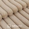 decorUhome Cozy Faux Fur Throw Pillow Covers 12x20 Set of 2 Decorative Soft Plush Striped Lumbar Modern Farmhouse Boho Couch Pillow Cases with Velvet Back for Sofa Bed Living Room, Khaki Brown view 4