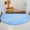 Reyox Plush Half Circle Area Rugs, Soft Fluffy Carpet, Non Slip Runner Rug for Entryway Living Room Bedroom Kitchen Bathroom Light Blue 1.6 x 3.3 Feet view 1