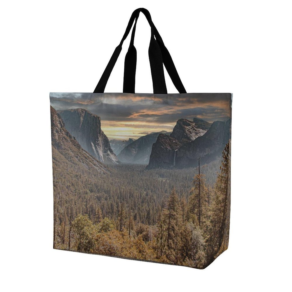 Generic Yosemite Sunset Forest Tote Bag Large Capacity Travel Shoulder Bag with Interior Pocket Gift for Women, Mom, Friends, Bridesmaids, 40x40x16cm, Style-4