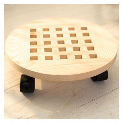 AIDNZYGDH Wooden Vase Base Wooden Vase Base Flower Pot Tray Universal Wheel Movable Round Flower Pot Stand Flower Pot Base with Roller Thickening Wooden Vase Stand (Color : C)