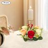 CNCEST Artificial Floral Wreaths, Candles Wreaths Handmade, 10Pcs Floral Wreaths for Indoor and Outdoor Home, Wedding, Party Decorations (Red, Champagne, Cream) view 2