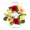 CNCEST Artificial Floral Wreaths, Candles Wreaths Handmade, 10Pcs Floral Wreaths for Indoor and Outdoor Home, Wedding, Party Decorations (Red, Champagne, Cream) view 3