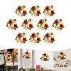 CNCEST Artificial Floral Wreaths, Candles Wreaths Handmade, 10Pcs Floral Wreaths for Indoor and Outdoor Home, Wedding, Party Decorations (Red, Champagne, Cream) view 4