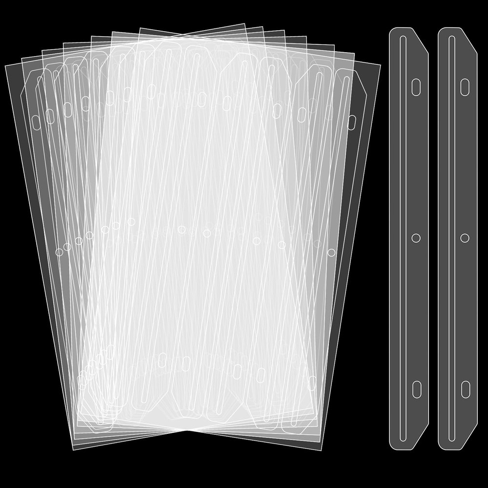 GDZRDFLH 90 Pcs Magazine Holders 3 Hole Punched Plastic Binder Accessories 3 Ring Binder Magazine Collection Storage for File Book Organizer (Translucent White)