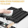 Non-Stick Waffle Iron, Stainless Steel Waffle Maker, With Temperature Control Knob And Timing Button, Adjustable Temperature In 50-300, Time Adjustable From 1-5 Min, Non-Stick Coating Design view 4