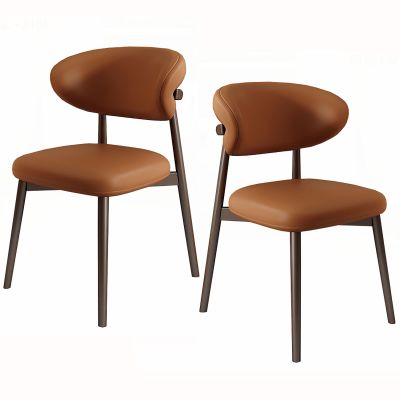 SPYQKHSH Mid-Century Solid Wood Dining Side Chair,2-Pcs Set,Faux Leather Solid Rubber Wood Home Desk Chair,Kitchen Chairs,Coffee Chairs (Color : C)