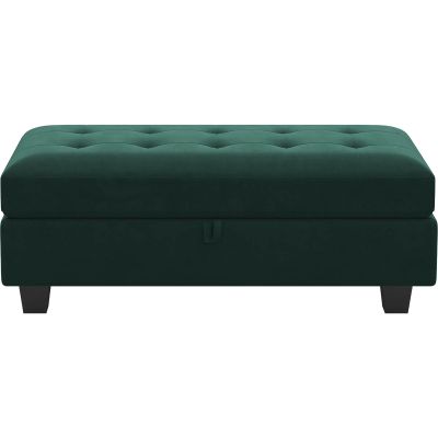 Belffin Large Storage Ottoman Module for Modular Sectional Sofa Green