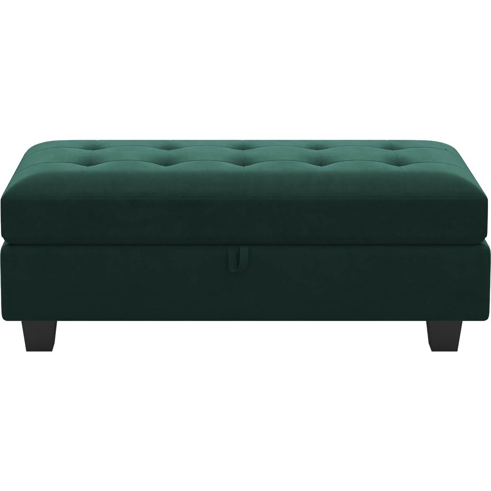 Belffin Large Storage Ottoman Module for Modular Sectional Sofa Green