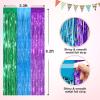Rainbow Tinsel Backdrop Foil Fringe Curtains, 2 Pack Party Decor view 2