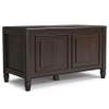 SIMPLIHOME Connaught Storage Bench - 36 inch Wide Solid Wood Small Trunk Bench in Chestnut Brown, Traditional Bench for Entryway with Lift-Up Lid and Dual Hidden Compartments view 1