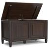 SIMPLIHOME Connaught Storage Bench - 36 inch Wide Solid Wood Small Trunk Bench in Chestnut Brown, Traditional Bench for Entryway with Lift-Up Lid and Dual Hidden Compartments view 4