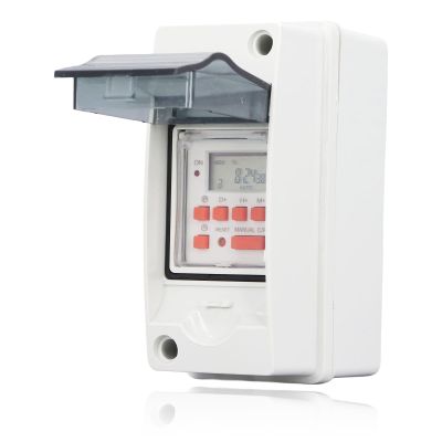 Programmable Digital Timer Switch for Pool Pumps, Heaters, Filters, 7-Day 28 ONOFF Timer Settings, AC85-265V LCD Display Digital Timer Switch with Box