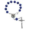 Saint Christopher Rosary for Car Rearview Mirror Glass Pearl Beads Catholic One Decade Auto Rosary for Women Men Religious Gift (Blue Car Rosary) view 1