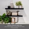 MELANNCO Black Pole Mount Chunky Shelves, Hardware and Instructions Included, Set of 2 23.6x5.7x1.5 Inch view 4