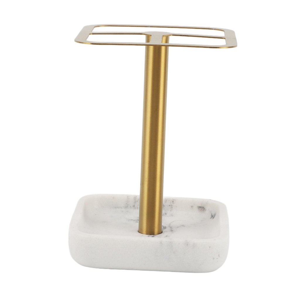 SIXRUN Toothbrush Holder Rustproof 304 Stainless Steel Toothpaste Storage Stand 3 Slots Space Saving Toothpaste Organizer for Bathroom Toothpaste Storage Stand (Gold)