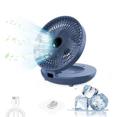 ACE4U 2024 Wall Mounted Portable Mini Fan, 3 Speed Foldable 90 Desk Wall Mount Fan for Bedroom Kitchen Bathroom (Color : Blue, Size : 1pcs)