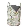 Ambesonne Floral Laundry Bag Pack of 2, Vintage Garden Plants Herbs Flowers Botanical Classic Design Art, Hamper Basket with Handles Drawstring Closure, 13" x 19", Reseda Green Beige view 2