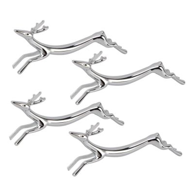 SIXRUN 4PCS Cutlery Rest Silver Chopstick Stand Electroplated Polished Zinc Alloy Animal Shape Versatile Holder Rack for Fork Spoon Chopstick Holder Rack (Deer)