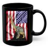American Themed Design With Brachiosaurus Dinosaur Coffee Mug Black Ceramic 11oz Wild Animal Lover Gifts view 1
