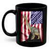 American Themed Design With Brachiosaurus Dinosaur Coffee Mug Black Ceramic 11oz Wild Animal Lover Gifts view 2