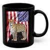 American Themed Design With Large Leopard Coffee Mug Black Ceramic 11oz Wild Animal Lover Gifts view 1