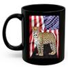 American Themed Design With Large Leopard Coffee Mug Black Ceramic 11oz Wild Animal Lover Gifts view 2