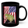 American Themed Design With Owl Parrot Kakapo Bird Coffee Mug Black Ceramic 11oz Wild Animal Lover Gifts view 1