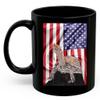 American Themed Design With Black Breasted Leaf Turtle Coffee Mug Black Ceramic 11oz Wild Animal Lover Gifts view 2