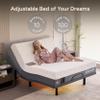 Renanim SF Full Electric Adjustable Bed Frame with 10" Hybrid Memory Foam Mattress - Adjustable Mattress Base with Electric Massage, USB, UnderBed Light & Wireless Remote view 2