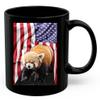 American Themed Design With Red Lesser Panda Coffee Mug Black Ceramic 11oz Wild Animal Lover Gifts view 1