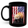 American Themed Design With Red Lesser Panda Coffee Mug Black Ceramic 11oz Wild Animal Lover Gifts view 2
