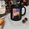 American Themed Design With Red Lesser Panda Coffee Mug Black Ceramic 11oz Wild Animal Lover Gifts view 3