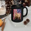American Themed Design With Brown Bear Coffee Mug Black Ceramic 11oz Wild Animal Lover Gifts view 3