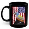 American Themed Design With Painted Bunting Cardinal Coffee Mug Black Ceramic 11oz Wild Animal Lover Gifts view 2