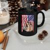American Themed Design With Sloth Hanging Coffee Mug Black Ceramic 11oz Wild Animal Lover Gifts view 3