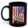 American Themed Design With Red Eared Slider Turtle Coffee Mug Black Ceramic 11oz Wild Animal Lover Gifts view 2