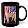 American Themed Design With Cheetah Standing Coffee Mug Black Ceramic 11oz Wild Animal Lover Gifts view 1