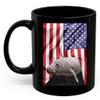 American Themed Design With Sea Cow Manatee Coffee Mug Black Ceramic 11oz Wild Animal Lover Gifts view 2
