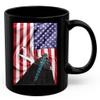 American Themed Design With Blue Dragonfly Coffee Mug Black Ceramic 11oz Wild Animal Lover Gifts view 1