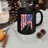 American Themed Design With Blue Dragonfly Coffee Mug Black Ceramic 11oz Wild Animal Lover Gifts view 3