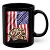 American Themed Design With Brown Tan Boa Constrictor Coffee Mug Black Ceramic 11oz Wild Animal Lover Gifts view 1
