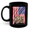 American Themed Design With Brown Tan Boa Constrictor Coffee Mug Black Ceramic 11oz Wild Animal Lover Gifts view 2