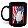 American Themed Design With Little Penguin Coffee Mug Black Ceramic 11oz Wild Animal Lover Gifts view 2