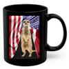 American Themed Design With Standing Meerkat Coffee Mug Black Ceramic 11oz Wild Animal Lover Gifts view 1