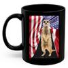 American Themed Design With Standing Meerkat Coffee Mug Black Ceramic 11oz Wild Animal Lover Gifts view 2