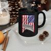 American Themed Design With Beluga Whale Coffee Mug Black Ceramic 11oz Wild Animal Lover Gifts view 3