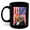 American Themed Design With Strawberry Finch Coffee Mug Black Ceramic 11oz Wild Animal Lover Gifts view 2